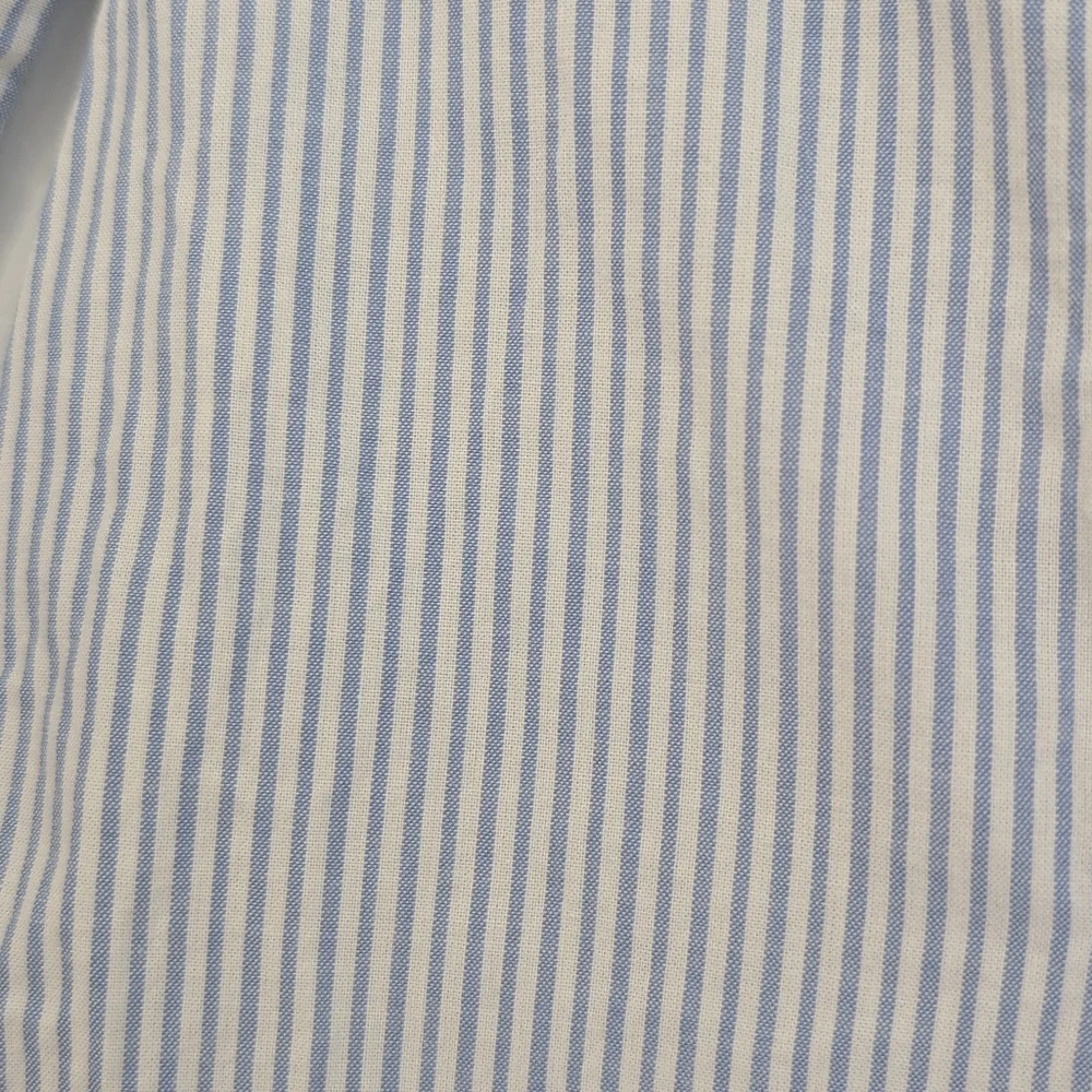 Carter's Blue And White Long Sleeve Striped Ruffle Blouse Size 18 Months